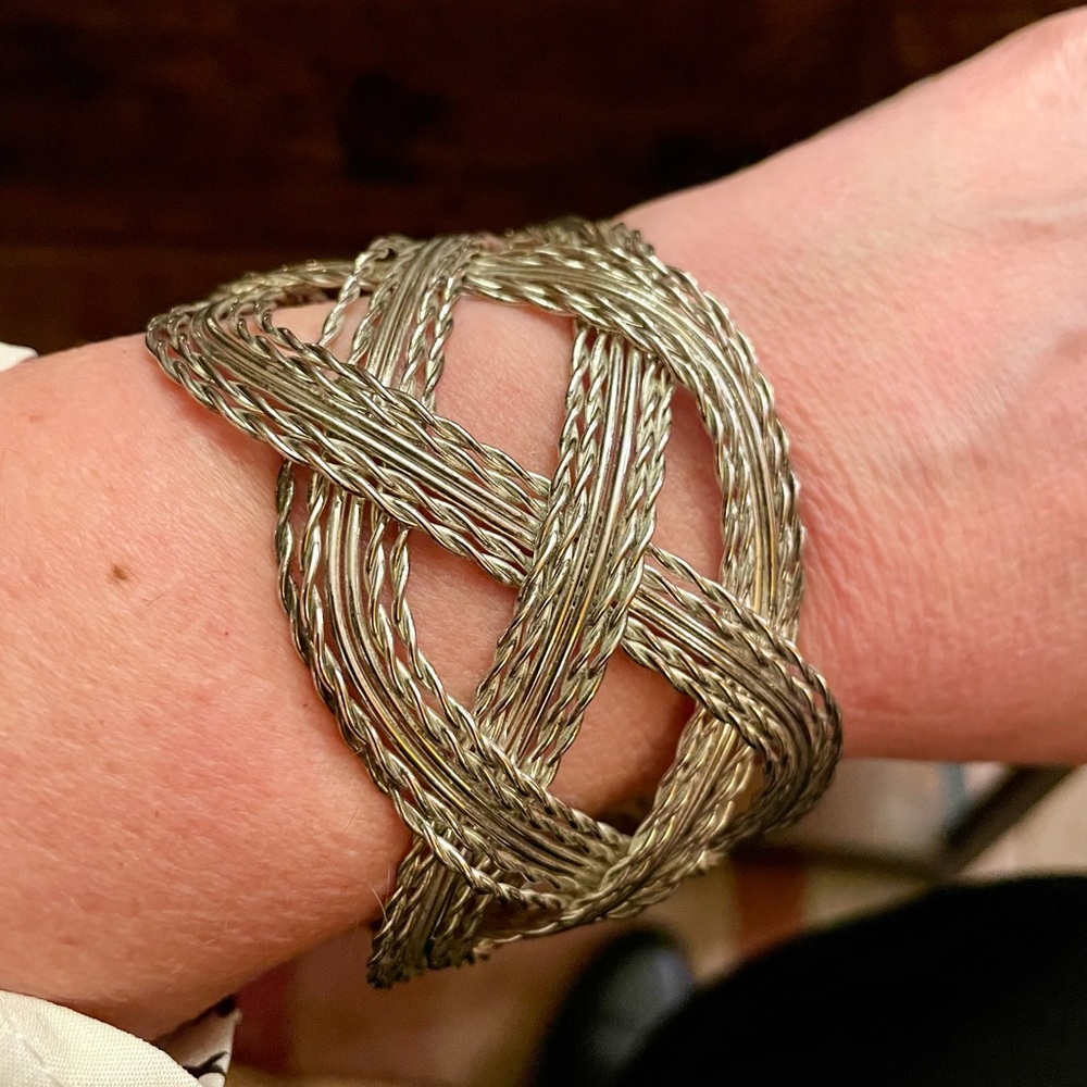 Elegant Silver Braided Bracelet